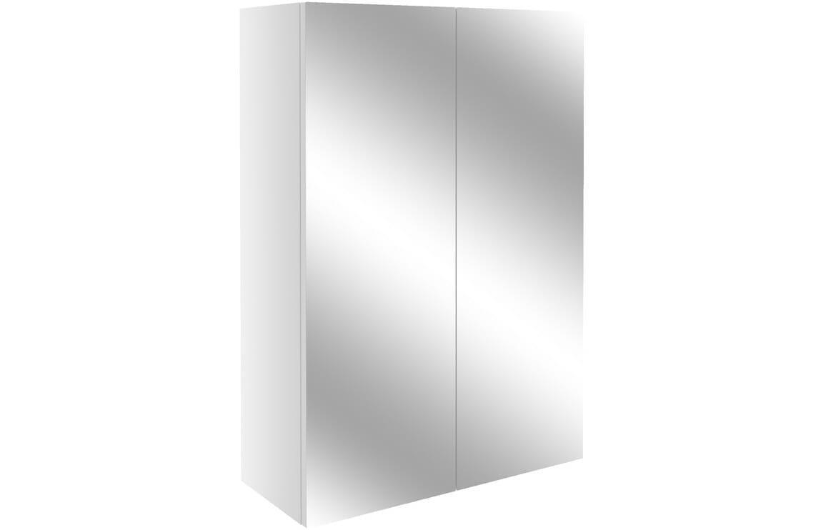 Albert 500mm Mirrored Unit - White Gloss