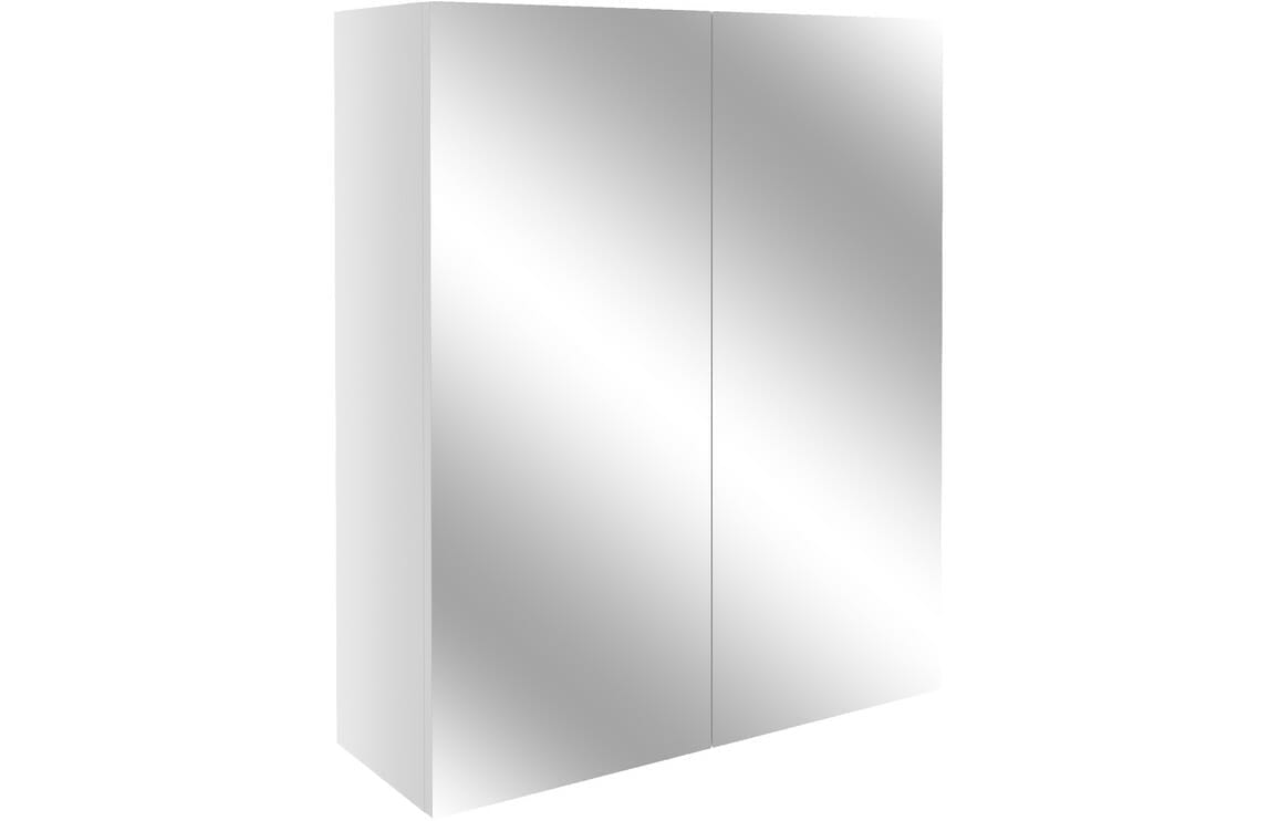 Albert 600mm Mirrored Unit - White Gloss