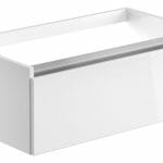 camel 800mm 1 drawer wall hung basin unit no top white gloss