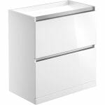 camel 800mm 2 drawer floor standing basin unit no top white gloss