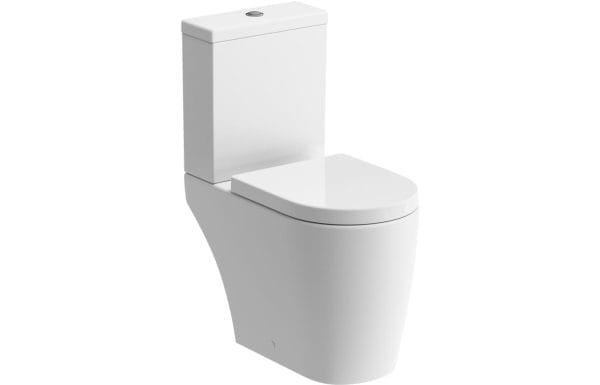 Cliff Rimless Close Coupled Open Back WC & Soft Close Seat