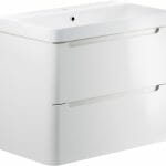 lavant 800mm 2 drawer wall hung basin unit white gloss