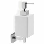 lingi wall mounted soap dispenser chrome white