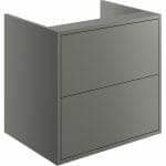 peffery 600mm 2 drawer wall hung basin unit no top matt grey