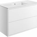 peffery 900mm 2 drawer wall hung basin unit inc basin matt white