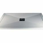 reflection 25mm ultra slim 1100mm x 800mm rectangular shower tray waste