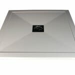 reflection 25mm ultra slim 800mm x 800mm square shower tray waste