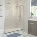 reflection clear framed 1400mm sliding shower door 1850 x 1400