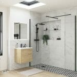 reflection icon black profile wetroom side panel 800mm
