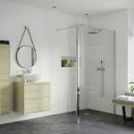 reflection icon wetroom panel support bar 300mm rotatable panel 1000mm