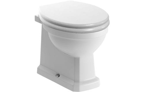 Sherford Back To Wall WC & Lumber Satin White Wood Effect Seat