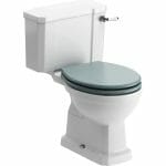 Sherford Close Coupled WC & Lumber Sea Green Wood Effect Seat