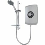 triton amore electric shower 95kw brushed steel
