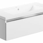 camel 815mm 1 drawer wall hung basin unit inc basin white gloss