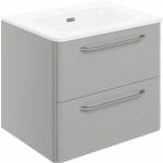 gannel 610mm 2 drawer wall unit basin grey gloss