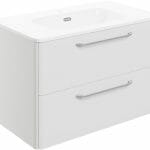 gannel 810mm 2 drawer wall unit basin white gloss