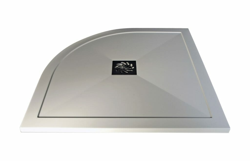 reflection 25mm ultra slim 800mm x 800mm quadrant shower tray waste