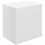 stour 610mm 2 drawer wall unit basin matt white