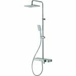 vema thermostatic shower column w fixed head riser shelf foot wash white chrome