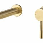 pease mono wall mounted basin tap brushed brass