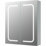 reo 600mm 2 door front lit led mirror cabinet