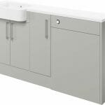 Albert 1542mm Basin, WC & 1 Door Unit Pack (LH) - Light Grey Gloss