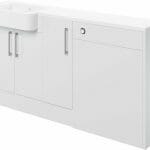 Albert 1542mm Basin, WC & 1 Door Unit Pack (LH) - White Gloss