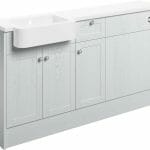 Beam 1542mm Basin, WC & 1 Drawer, 1 Door Unit Pack (LH) - Satin White Ash