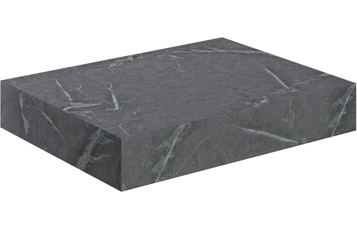 Character 600mm Wall Hung Basin Shelf - Grey Marble