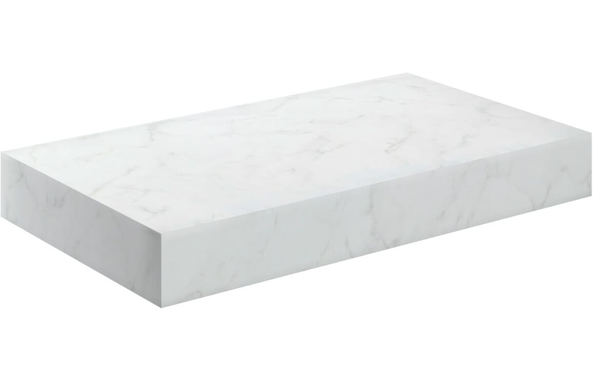 Character 800mm Wall Hung Basin Shelf - White Marble