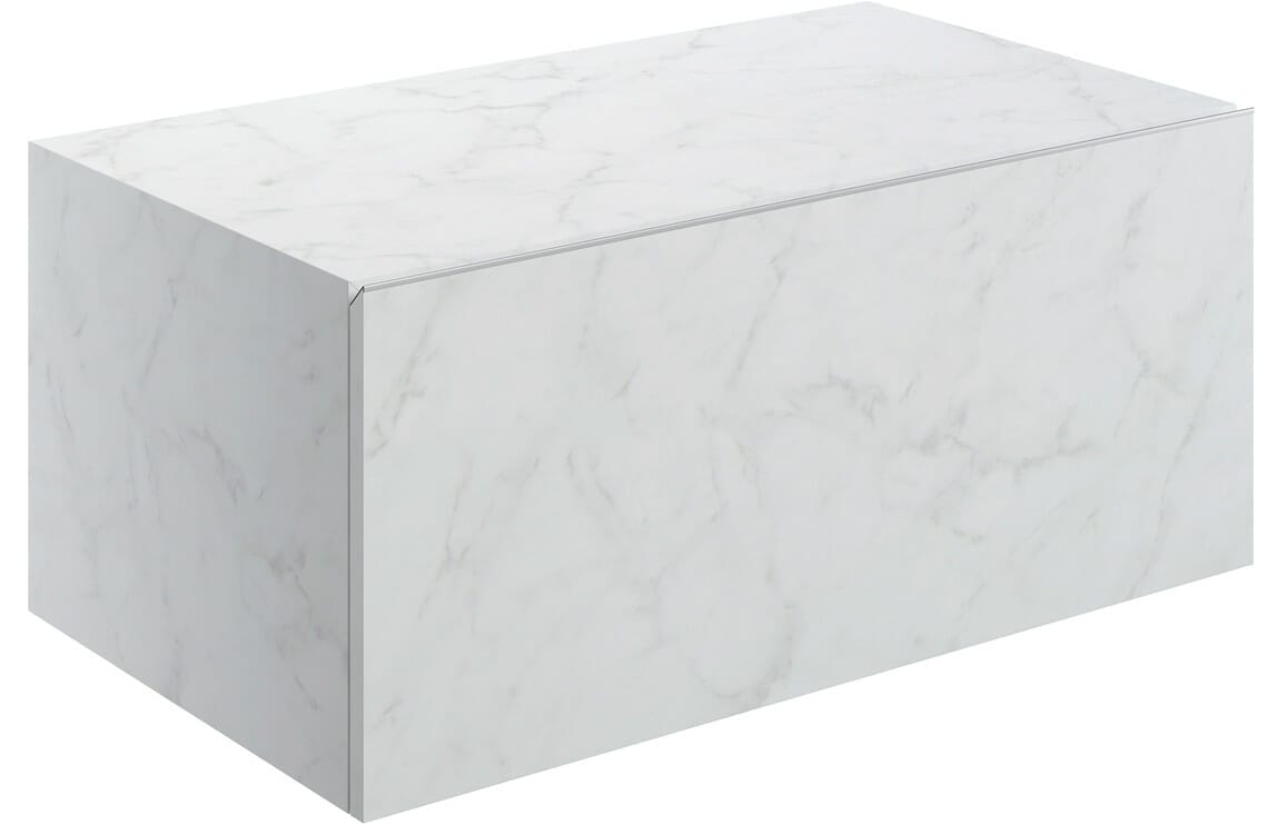 Character 800mm Wall Hung Storage Drawer - White Marble