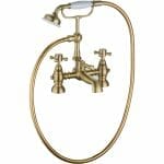 Tain Bath/Shower Mixer w/Shower Kit - Brushed Brass