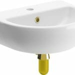 Tus 450x400mm 1TH Cloakroom Basin & Brushed Brass Bottle Trap