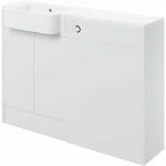 Valency 1242mm Basin & WC Unit Pack (LH) - White Gloss