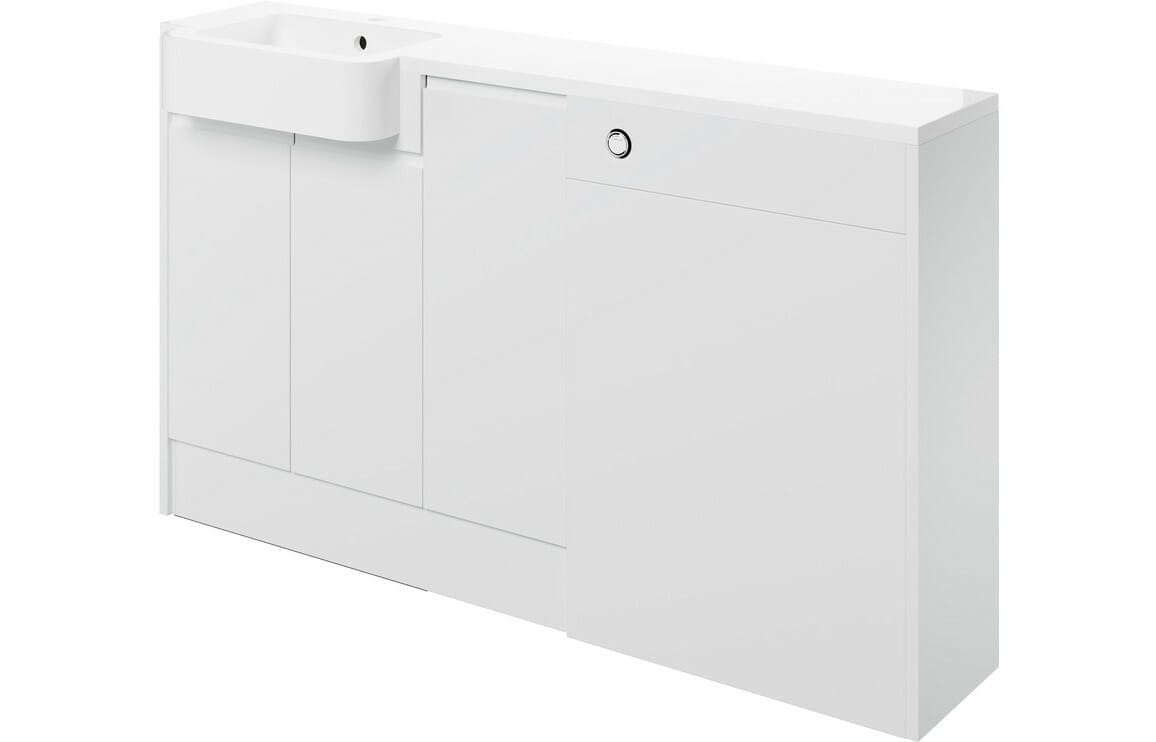 Valency 1542mm Basin, WC & 1 Door Unit Pack (LH) - White Gloss