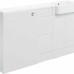 Valency 1542mm Basin, WC & 3 Drawer Unit Pack (RH) - White Gloss