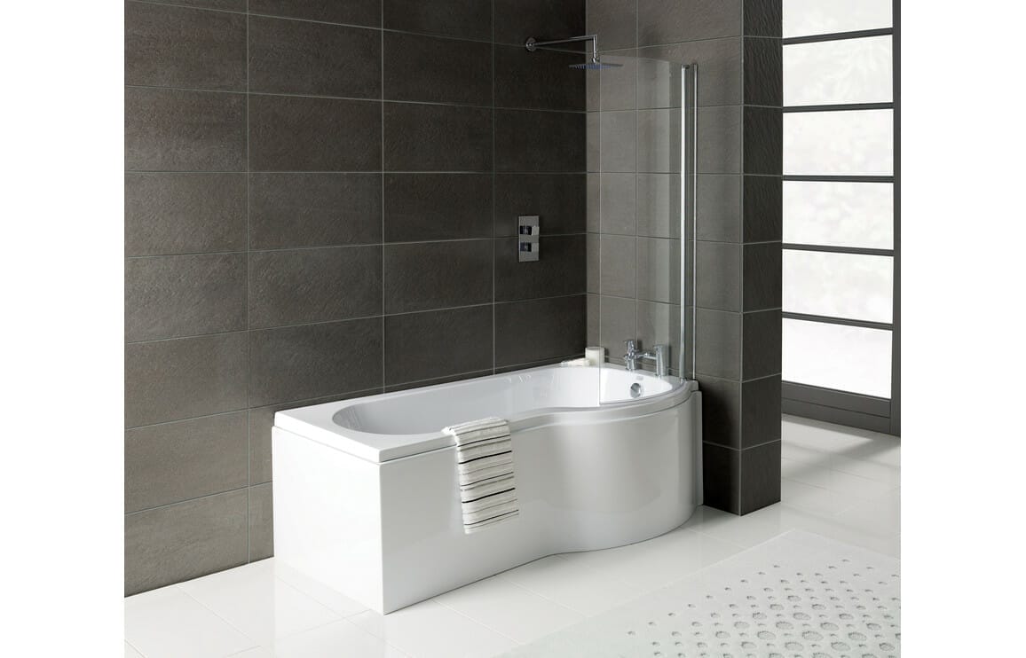 P Shape 1700x850 RH Shower Bath