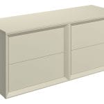 press 1200mm wall hung 4 drawer basin unit run top matt cotton