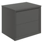 press 600mm wall hung 2 drawer basin unit top matt clay