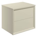 press 600mm wall hung 2 drawer basin unit top matt cotton