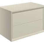 press 800mm wall hung 2 drawer basin unit top matt cotton