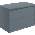 press 800mm wall hung 2 drawer basin unit top matt storm blue